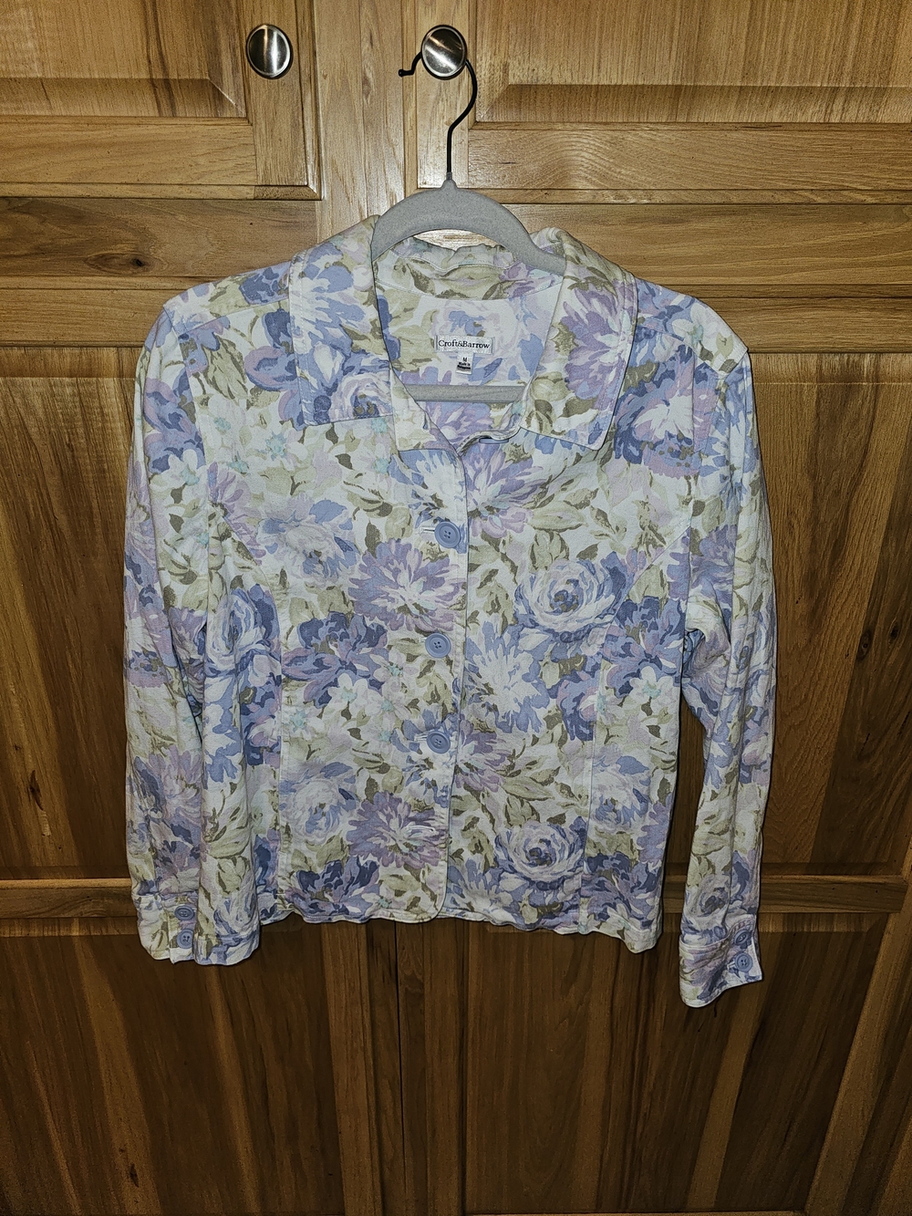 Croft & Barrow Lavender Floral Button-Front Women's Jacket